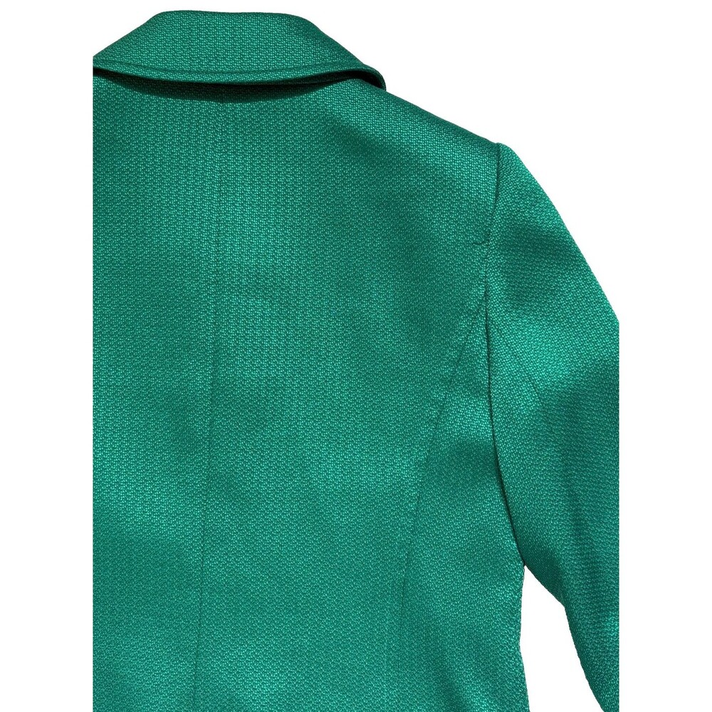 Tahari Green Textured Cropped Blazer Jacket Womens Sz 6 Retro 3 Button Cuffed - Picture 10 of 16